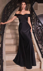 Off Shoulder Knotted Prom Gown